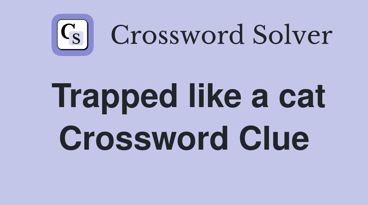 Trapped like a cat Crossword Clue