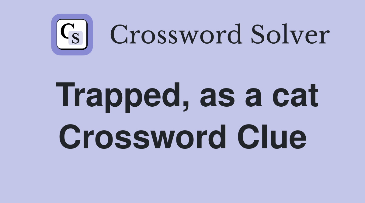 Trapped, as a cat Crossword Clue