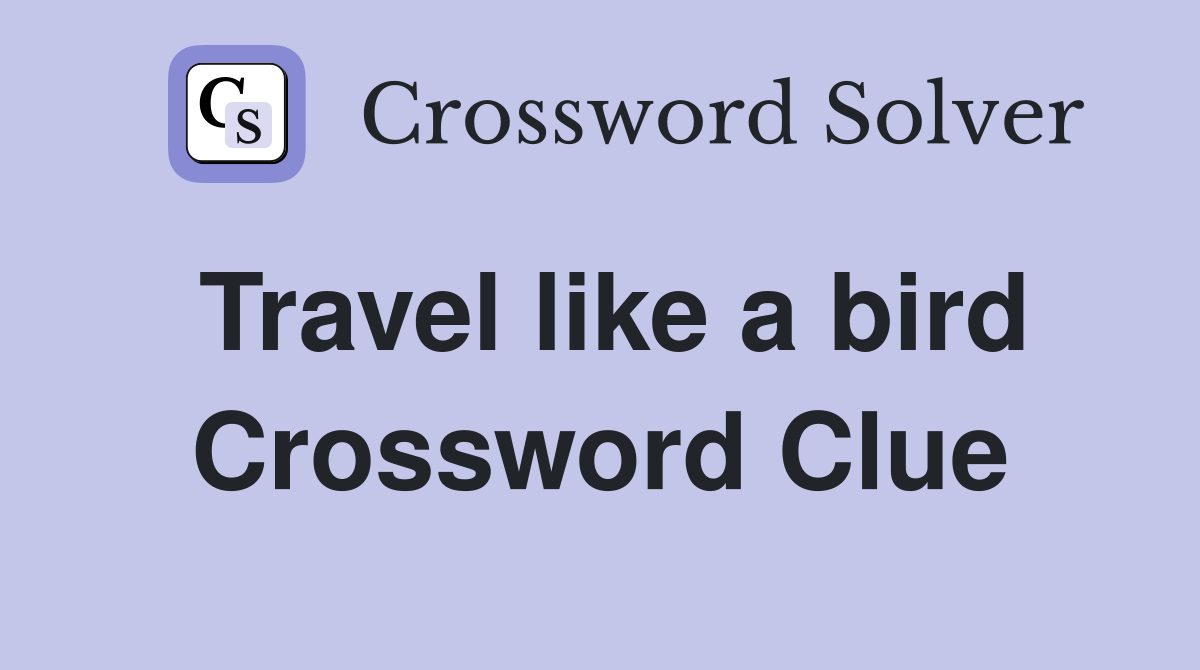 Travel like a bird Crossword Clue