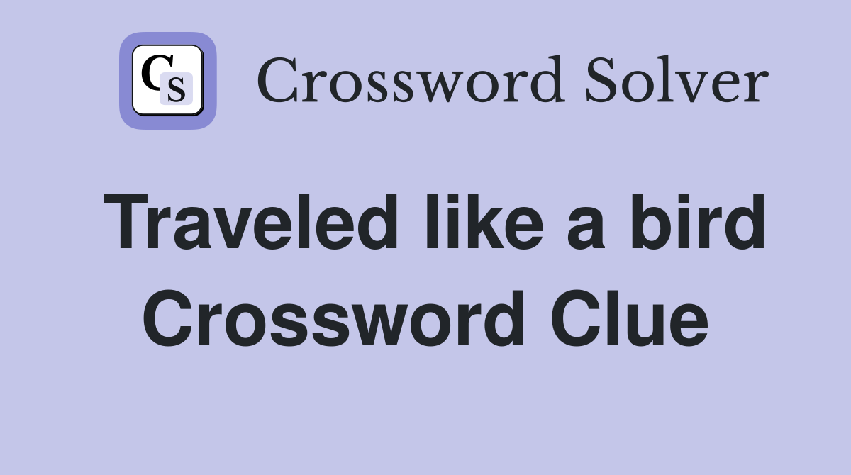 Traveled like a bird Crossword Clue
