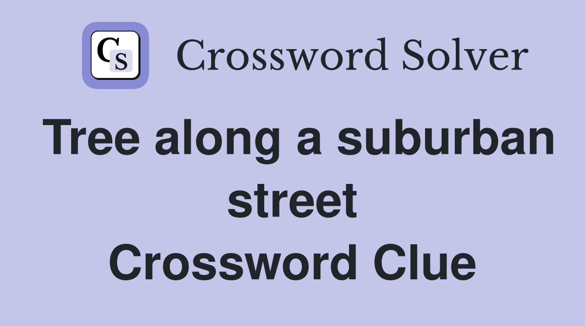 Tree along a suburban street Crossword Clue