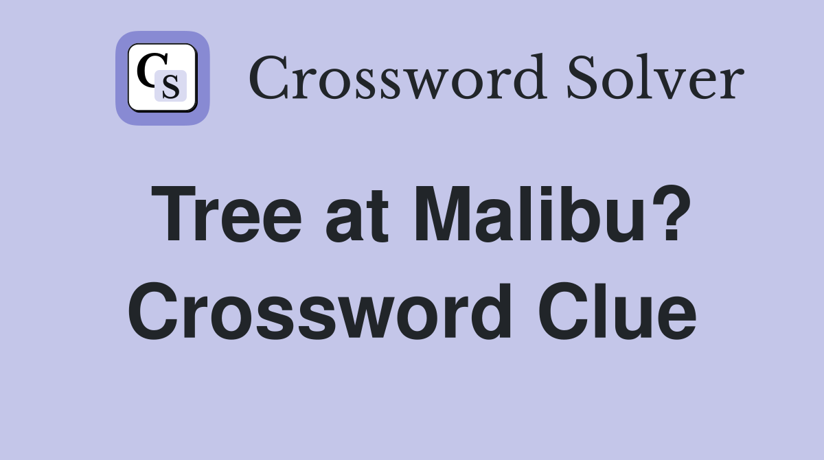 Tree at Malibu? Crossword Clue