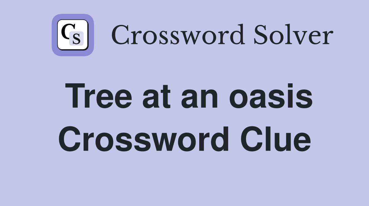 Tree at an oasis Crossword Clue