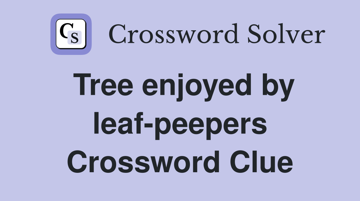 Tree enjoyed by leaf-peepers Crossword Clue