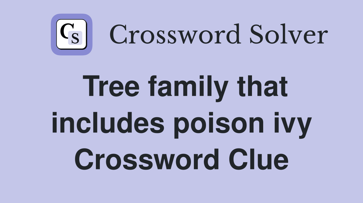 Tree family that includes poison ivy Crossword Clue