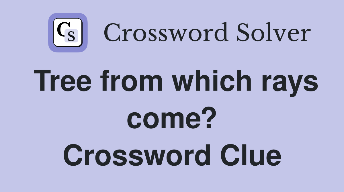 Tree from which rays come? Crossword Clue