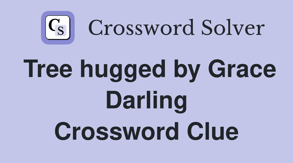 Tree hugged by Grace Darling Crossword Clue
