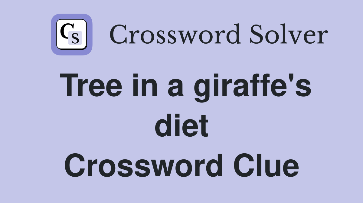 Tree in a giraffe's diet Crossword Clue