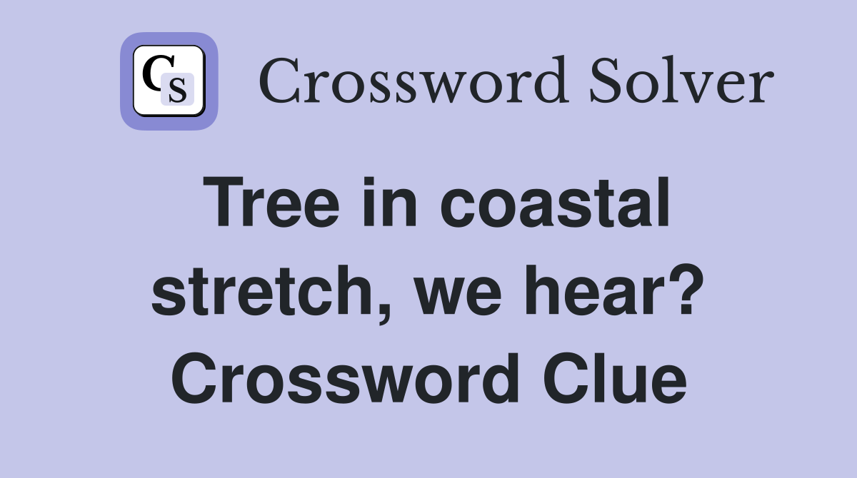 Tree in coastal stretch, we hear? Crossword Clue