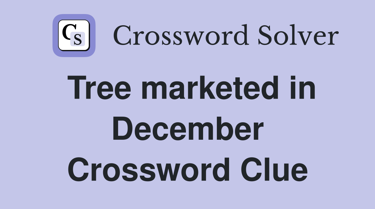 Tree marketed in December Crossword Clue