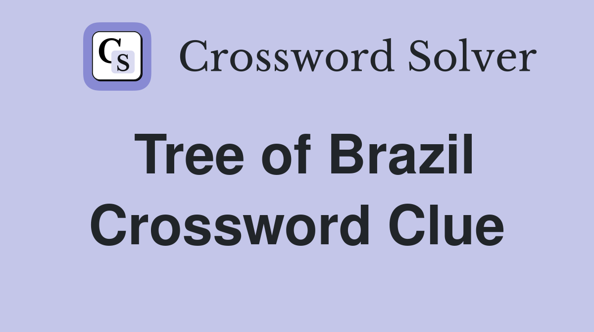 Tree of Brazil Crossword Clue