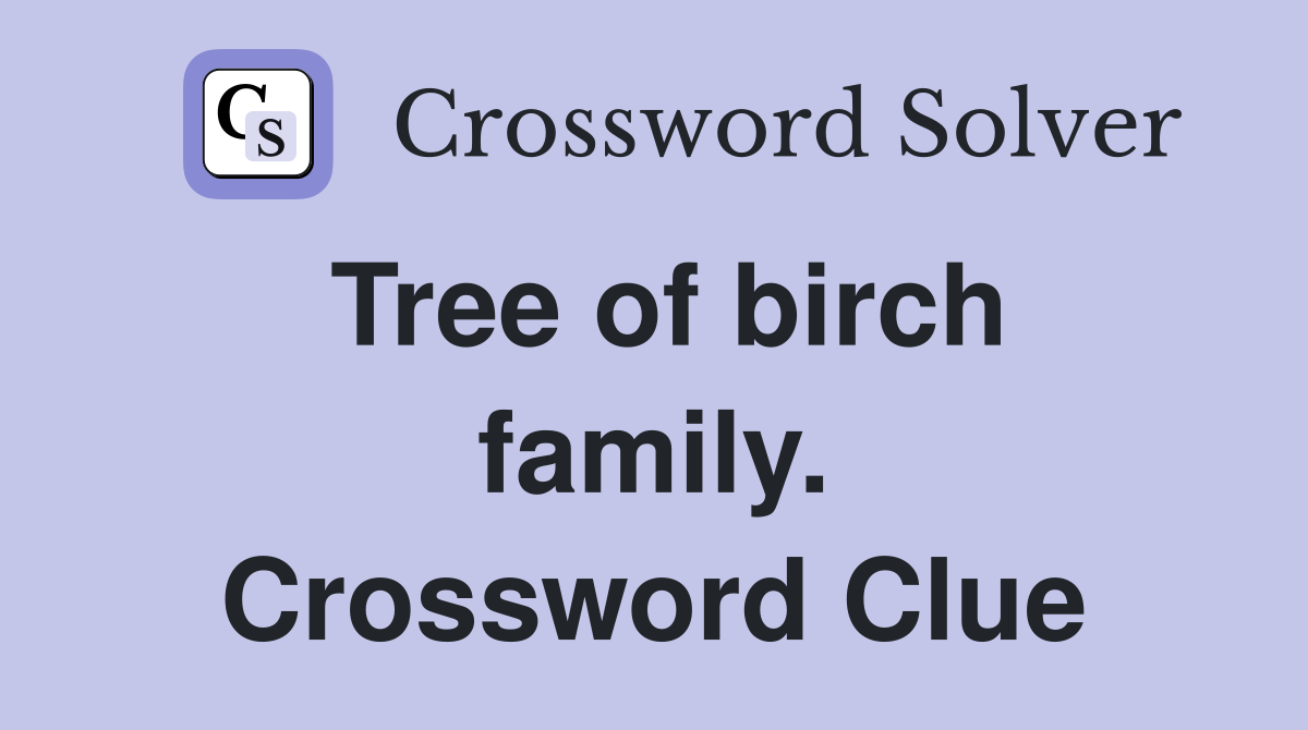 Tree of birch family. Crossword Clue