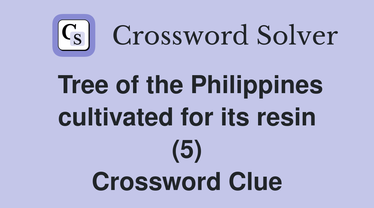 Tree of the Philippines cultivated for its resin (5) Crossword Clue