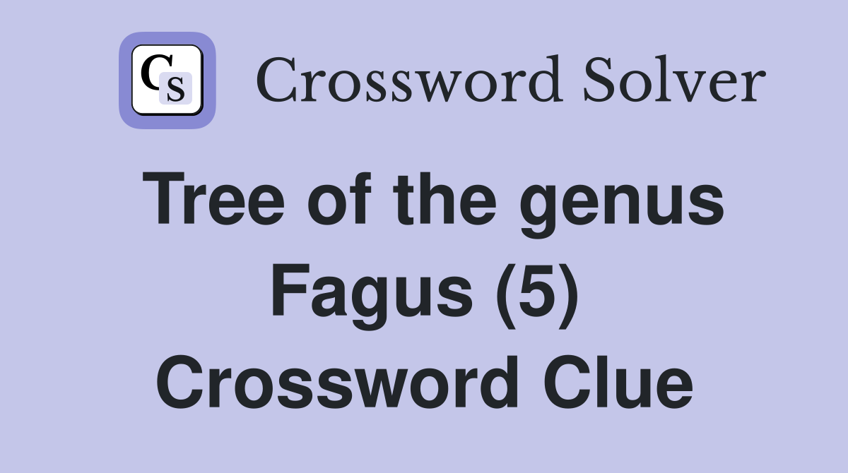 Tree of the genus Fagus (5) Crossword Clue