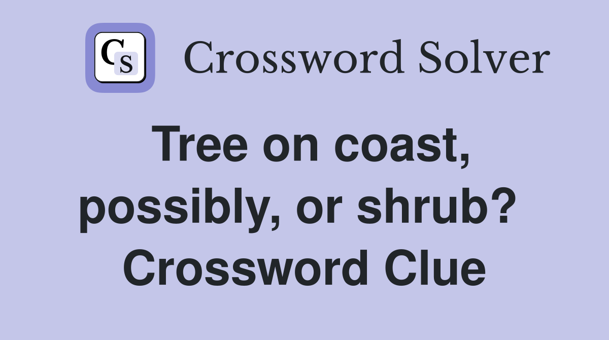 Tree on coast, possibly, or shrub?  Crossword Clue