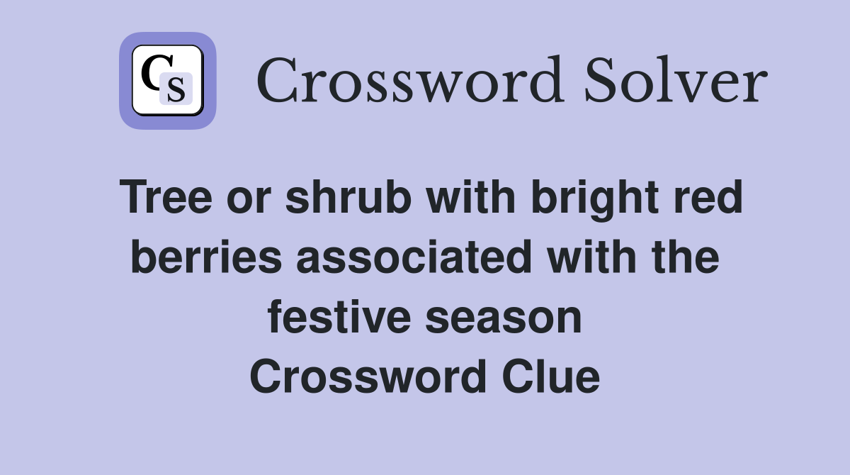 Tree or shrub with bright red berries associated with the festive season Crossword Clue