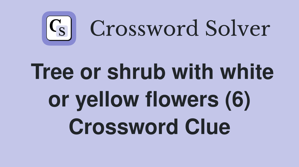 Tree or shrub with white or yellow flowers (6) Crossword Clue
