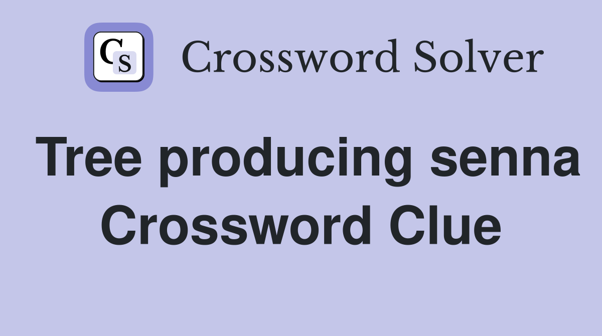 Tree producing senna Crossword Clue