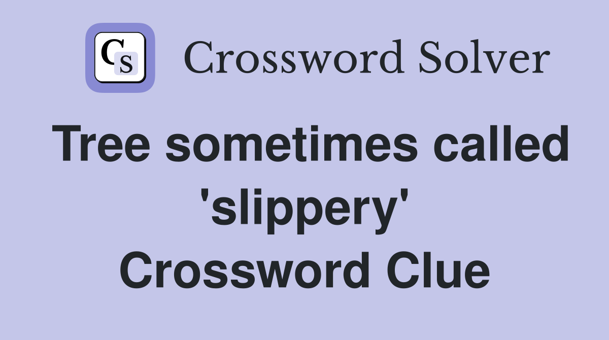 Tree sometimes called 'slippery' Crossword Clue