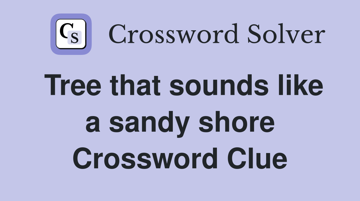 Tree that sounds like a sandy shore Crossword Clue