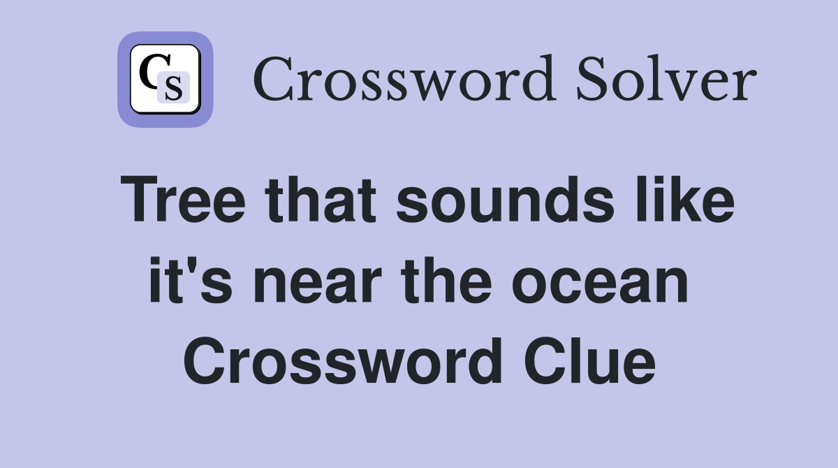 Tree that sounds like it's near the ocean Crossword Clue