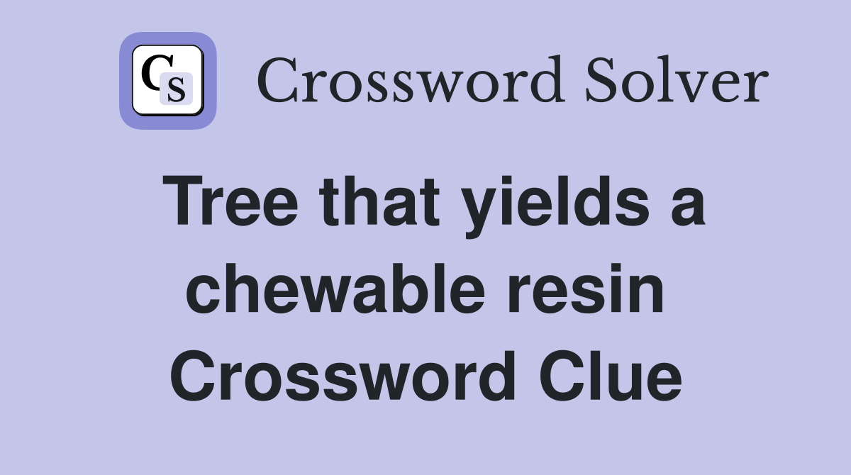 Tree that yields a chewable resin Crossword Clue