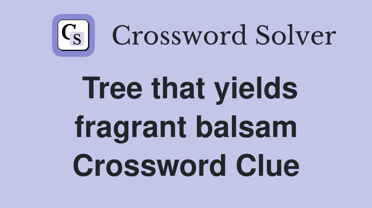 Tree that yields fragrant balsam Crossword Clue