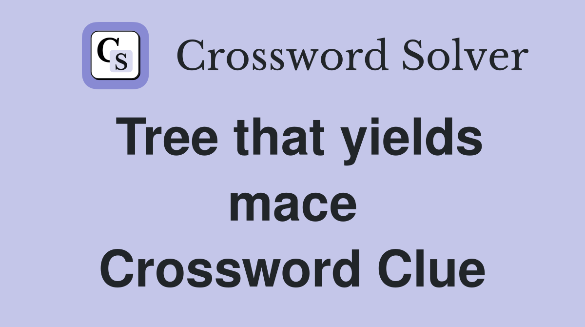 Tree that yields mace Crossword Clue