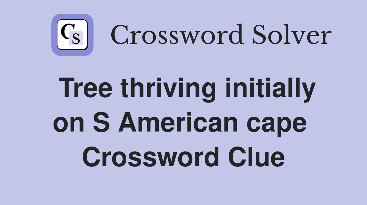 Tree thriving initially on S American cape  Crossword Clue