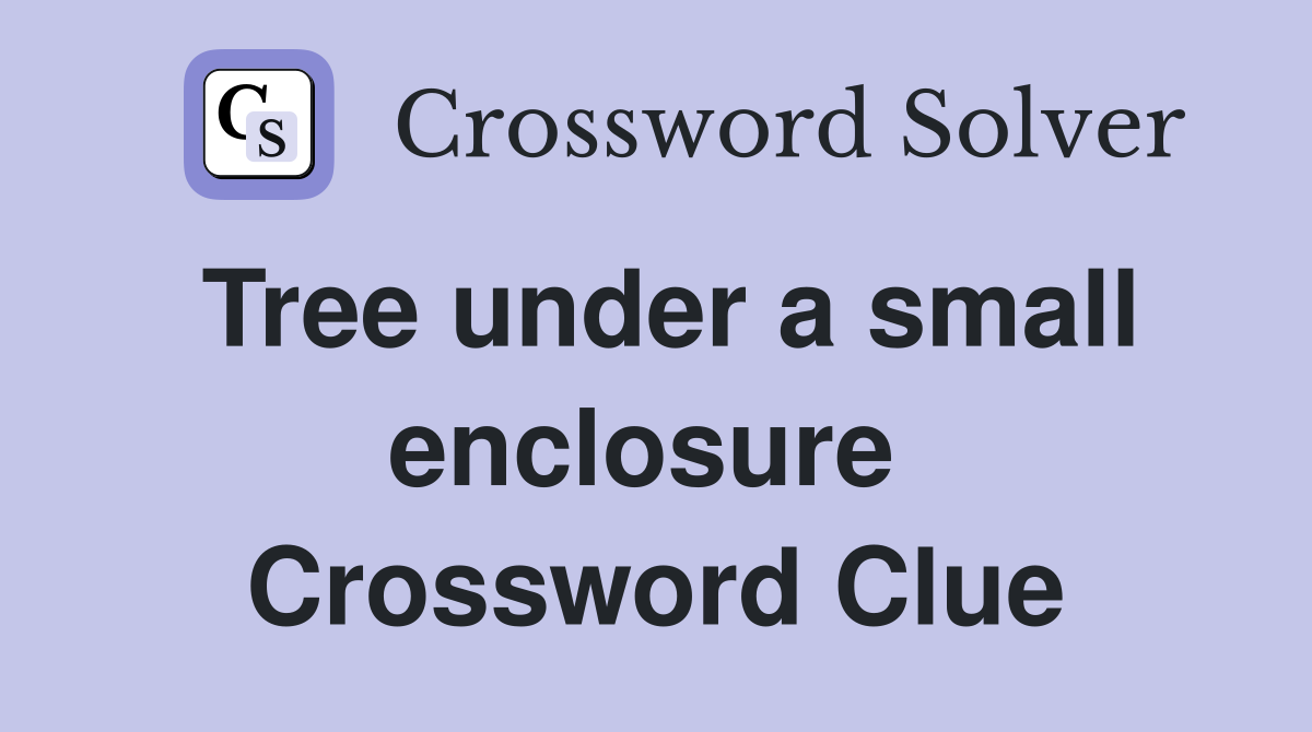 Tree under a small enclosure  Crossword Clue