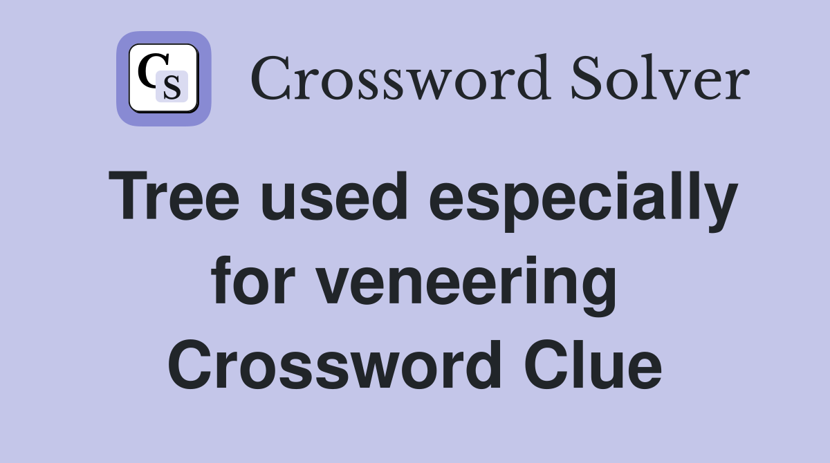 Tree used especially for veneering Crossword Clue