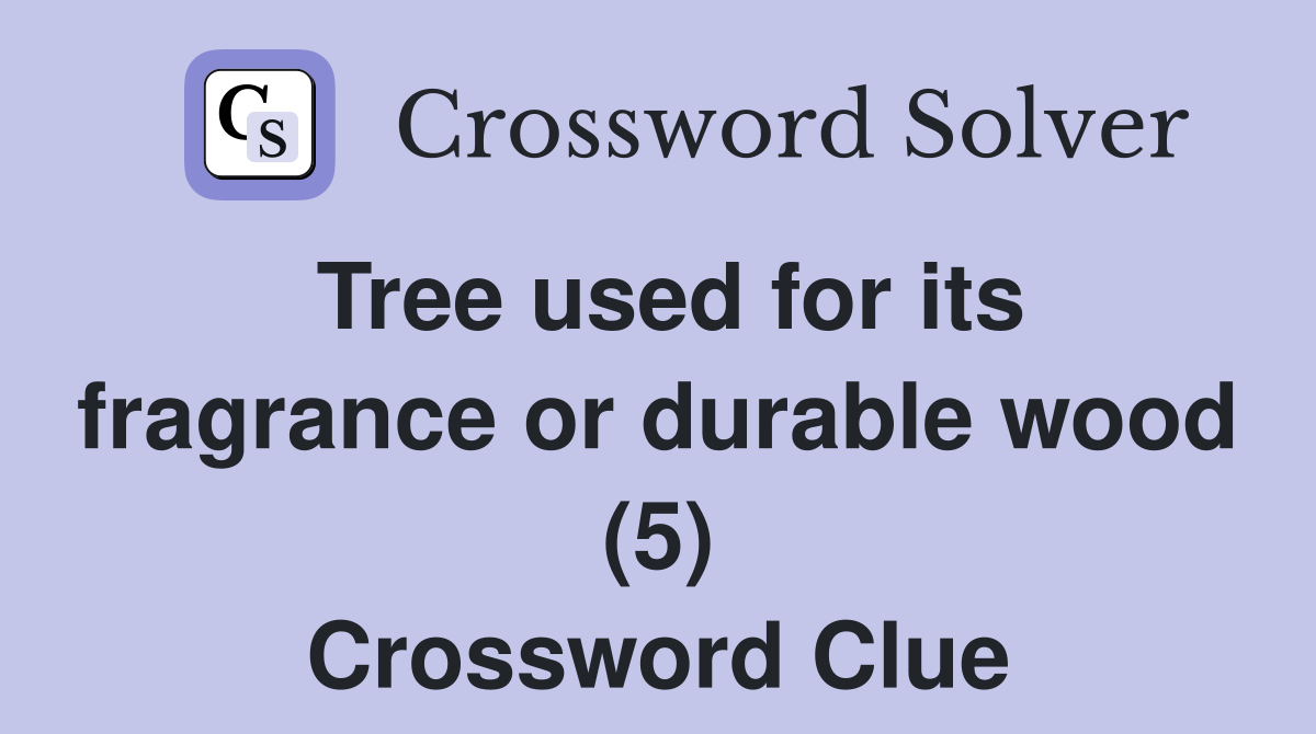 Tree used for its fragrance or durable wood (5) Crossword Clue