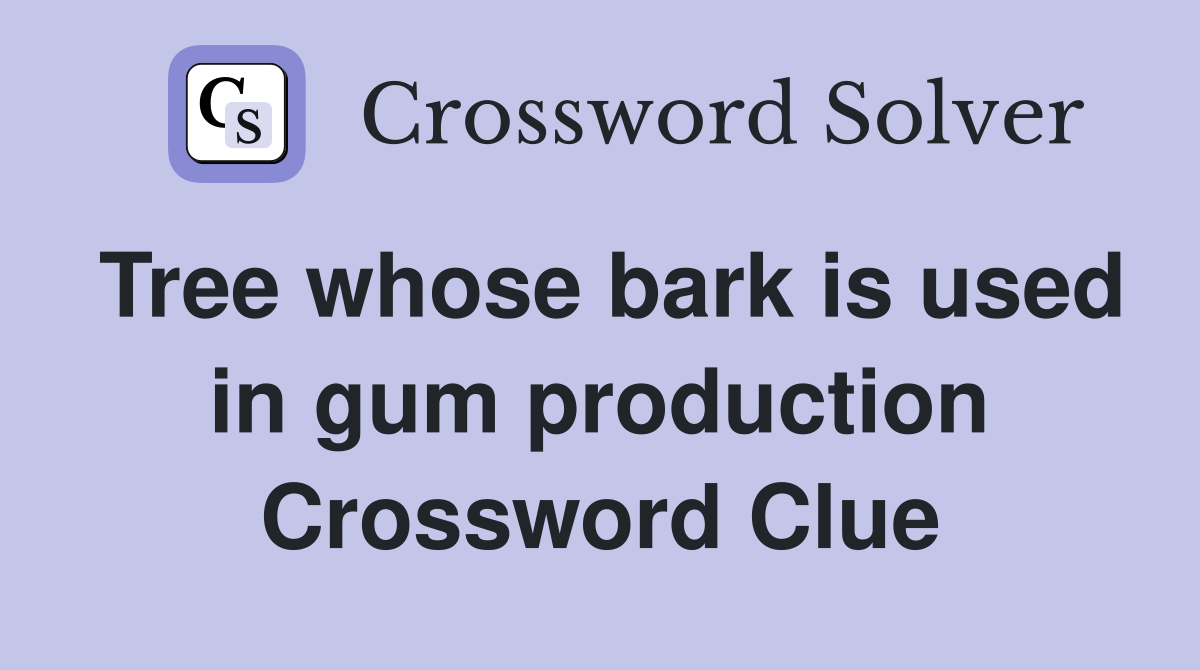 Tree whose bark is used in gum production Crossword Clue