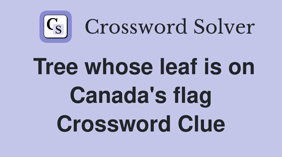 Tree whose leaf is on Canada's flag Crossword Clue