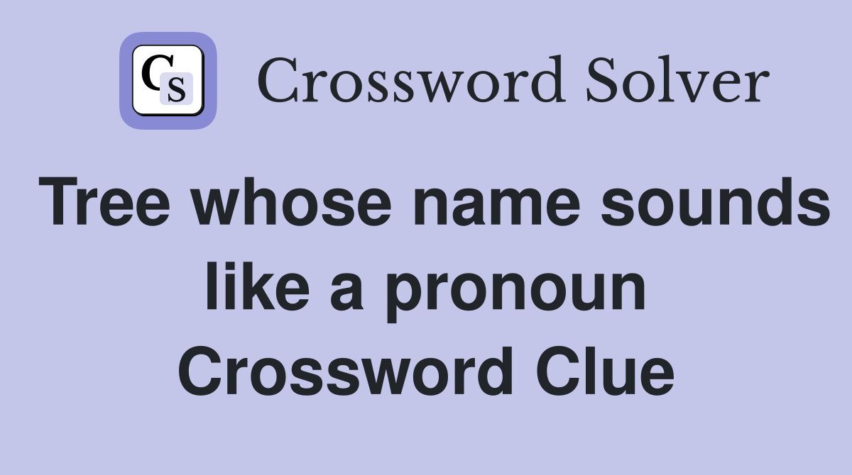 Tree whose name sounds like a pronoun Crossword Clue