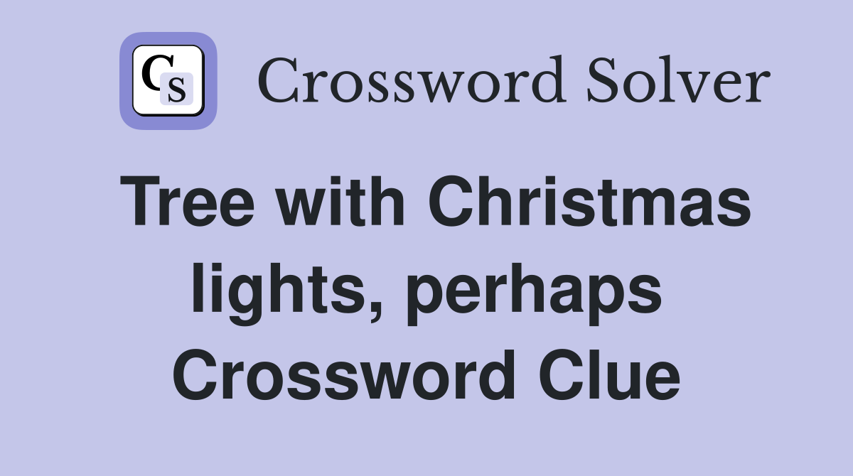Tree with Christmas lights, perhaps Crossword Clue