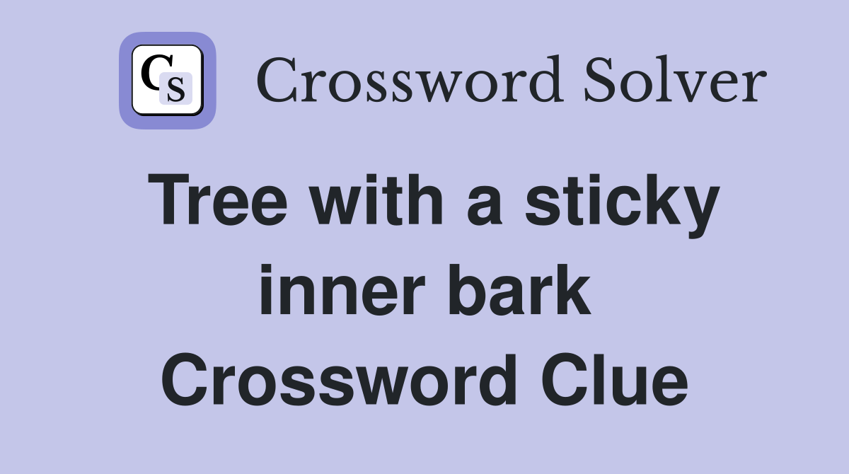Tree with a sticky inner bark Crossword Clue