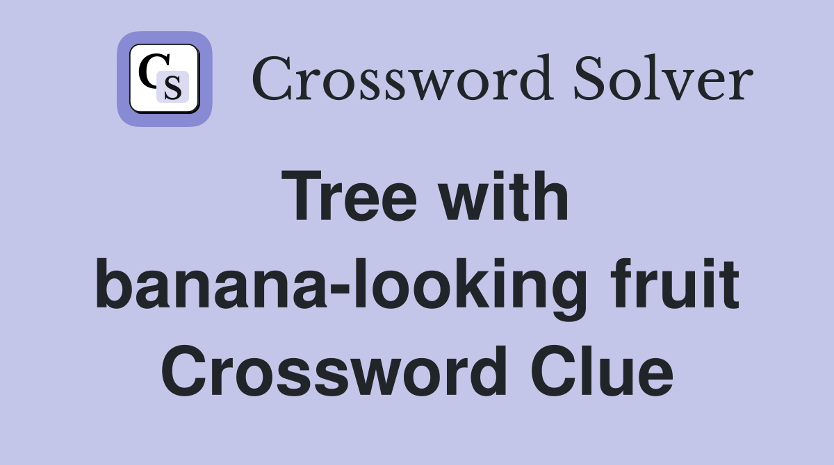 Tree with banana-looking fruit Crossword Clue