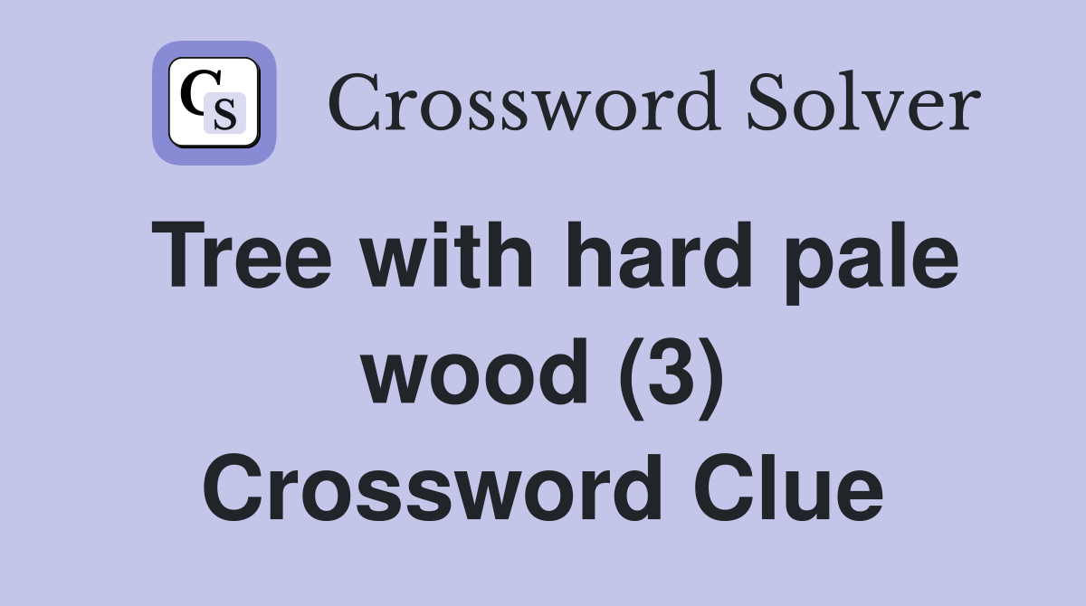 Tree with hard pale wood (3) Crossword Clue