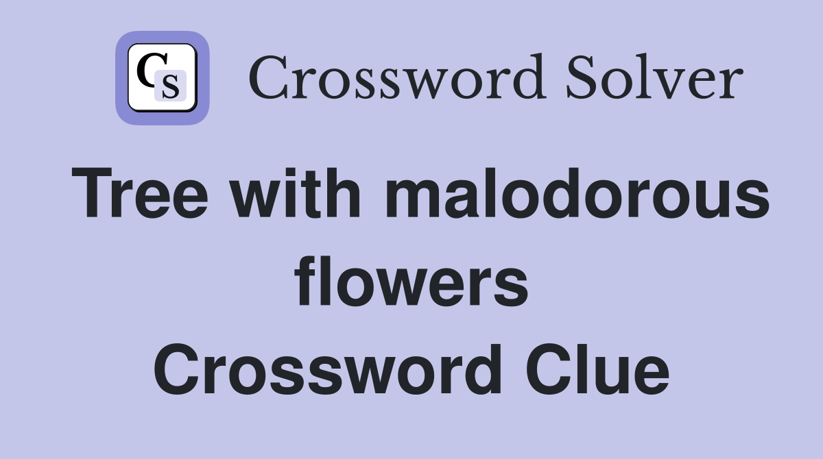 Tree with malodorous flowers Crossword Clue