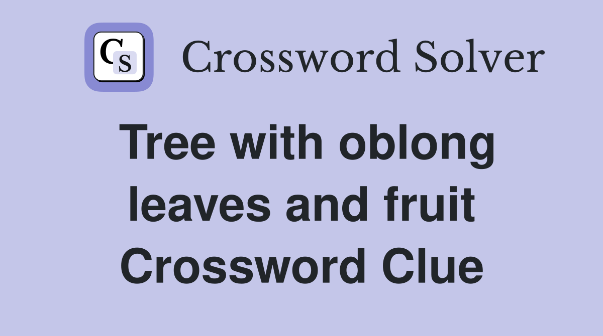 Tree with oblong leaves and fruit Crossword Clue