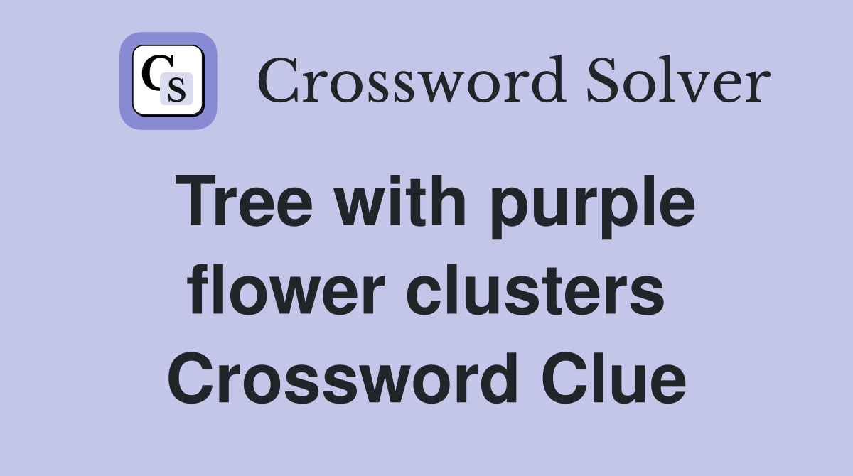 Tree with purple flower clusters Crossword Clue