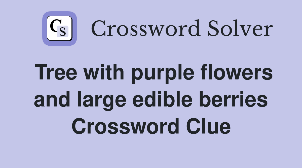 Tree with purple flowers and large edible berries Crossword Clue