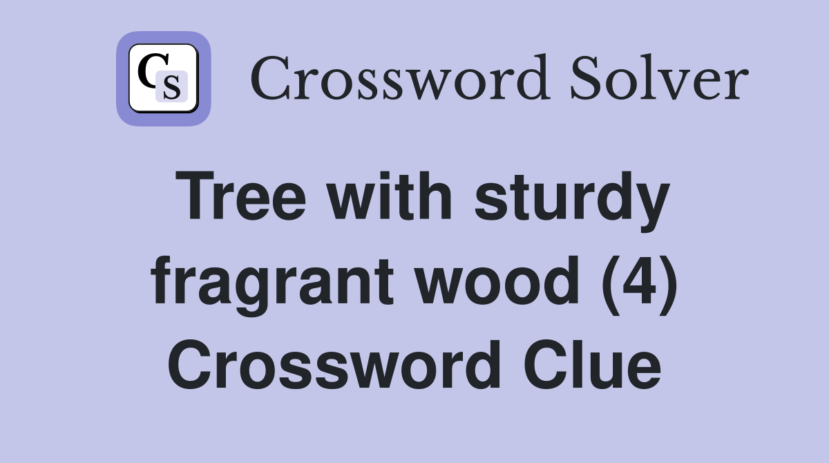 Tree with sturdy fragrant wood (4) Crossword Clue