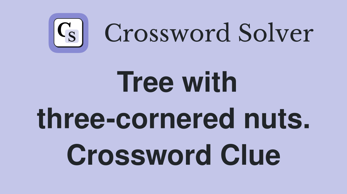 Tree with three-cornered nuts. Crossword Clue