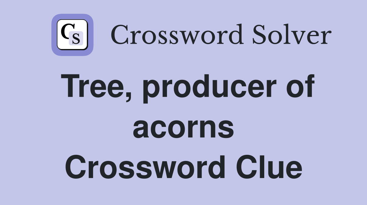 Tree, producer of acorns Crossword Clue