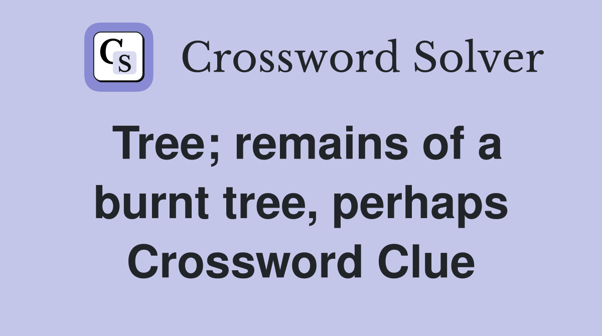 Tree; remains of a burnt tree, perhaps Crossword Clue