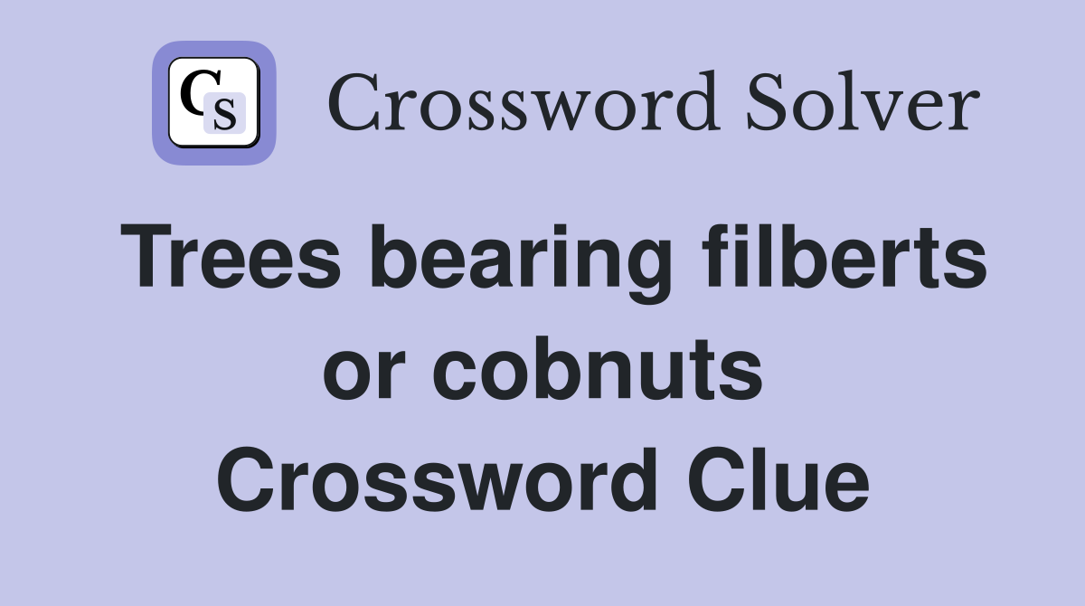 Trees bearing filberts or cobnuts Crossword Clue
