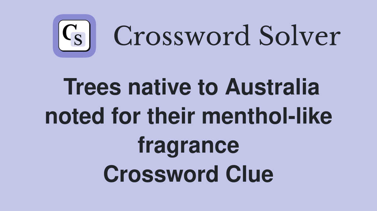 Trees native to Australia noted for their menthol-like fragrance Crossword Clue