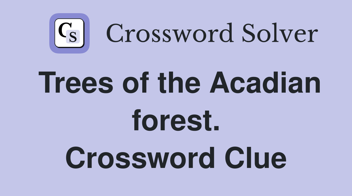 Trees of the Acadian forest. Crossword Clue